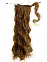 Ponytail Extensions | 22”Length | 180 grams | Light Brown | Beach Wavy | Wraparound Pony